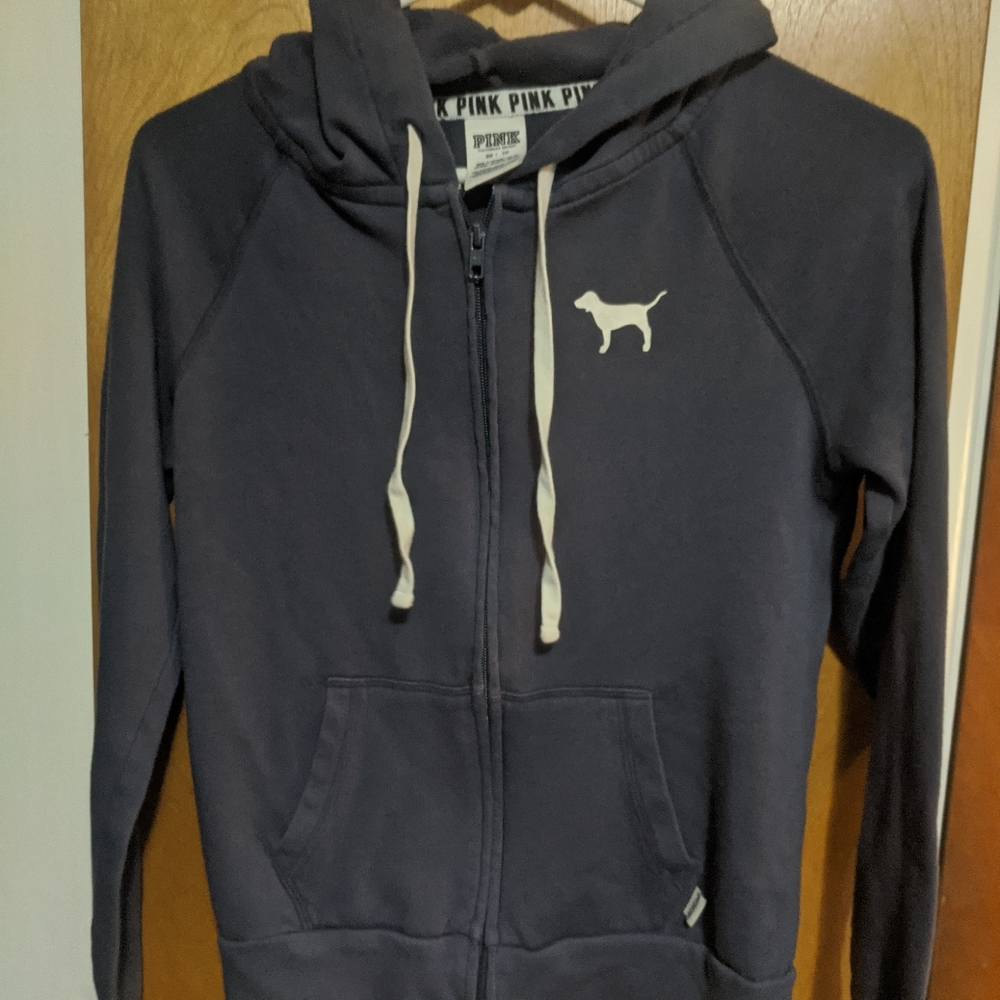 Victoria secret PINK zip up hoodie grayish blue